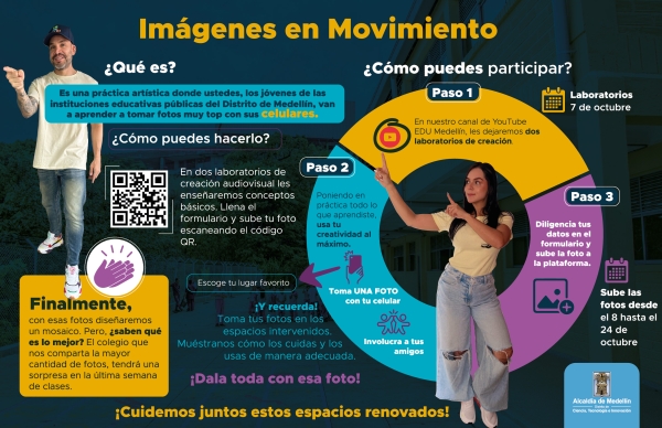 Estudiantes registrarán con fotografías la transformación de los colegios de Medellín renovados por la Alcaldía